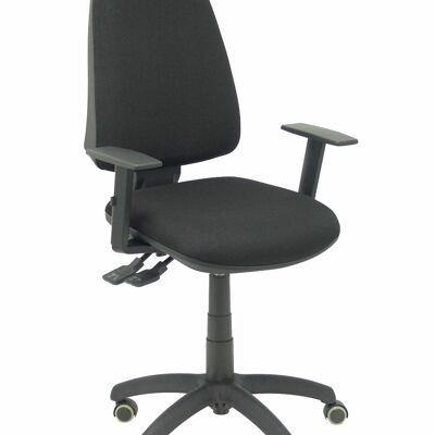 Elche S bali black chair adjustable arms parquet wheels