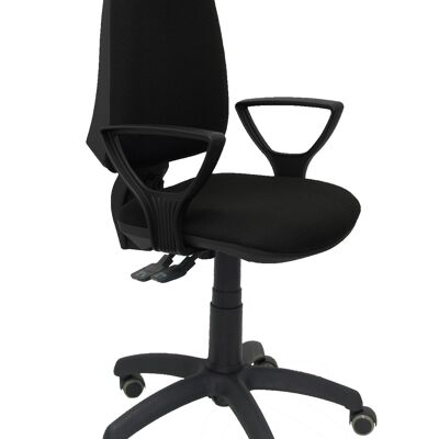 Elche S bali chair black fixed armrests parquet wheels