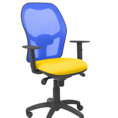 Silla Jorquera malla azul asiento bali amarilla