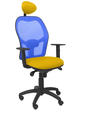 Jorquera chaise résille bleu bali assise jaune avec tête de lit fixe 1