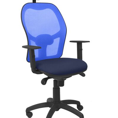 Chaise Jorquera résille bleue bali assise bleu marine avec tête de lit fixe