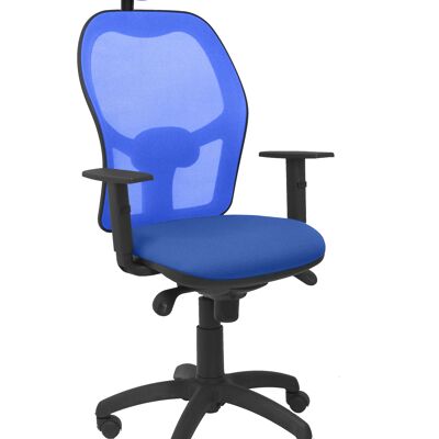 Silla Jorquera malla azul asiento bali azul con cabecero fijo