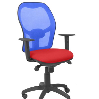 Chaise Jorquera bleu assise résille bali rouge