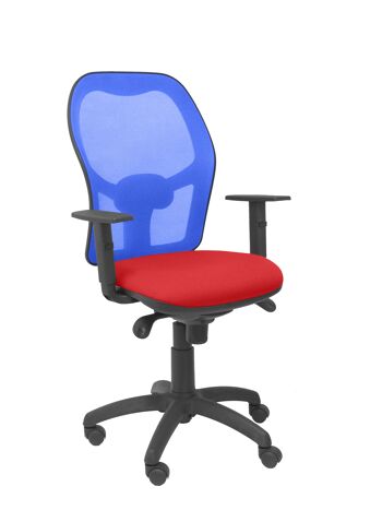 Chaise Jorquera bleu assise résille bali rouge 1