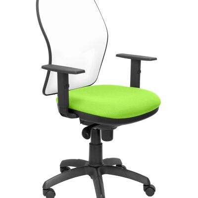 Silla Jorquera malla blanca asiento bali verde pistacho