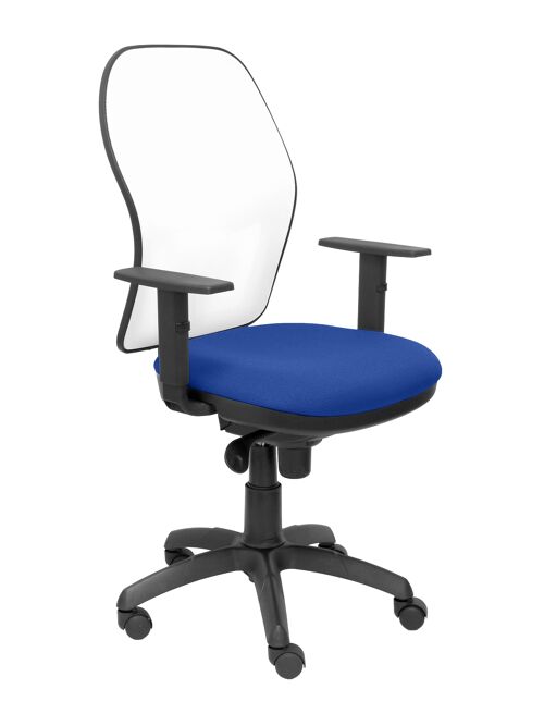 Silla Jorquera malla blanca asiento bali azul