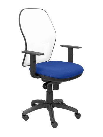 Chaise Jorquera résille blanche assise bleu bali 1