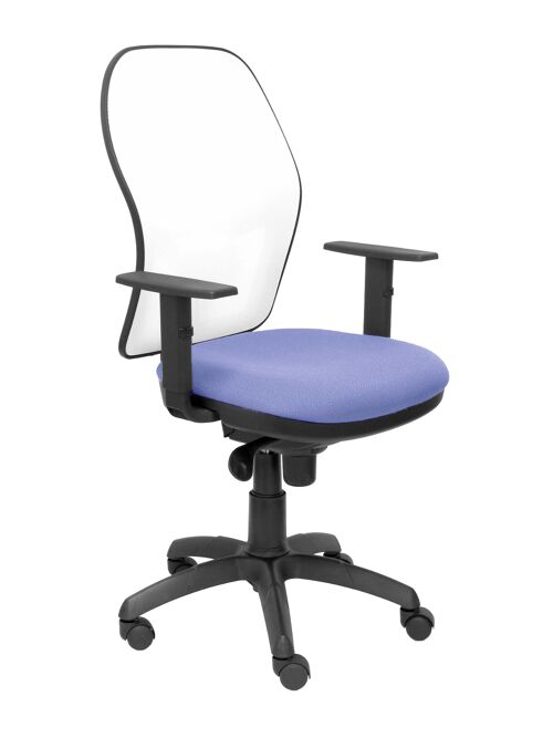 Silla Jorquera malla blanca asiento bali azul claro