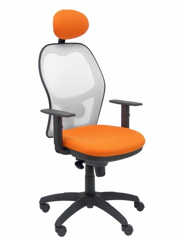 Chaise Jorquera résille blanche siège orange bali avec tête de lit fixe 1