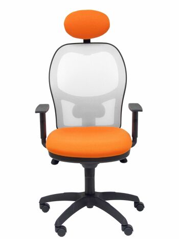 Chaise Jorquera résille blanche siège orange bali avec tête de lit fixe 3