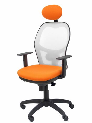 Chaise Jorquera résille blanche siège orange bali avec tête de lit fixe 4
