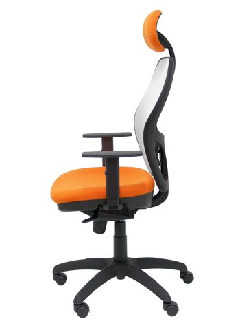 Chaise Jorquera résille blanche siège orange bali avec tête de lit fixe 5