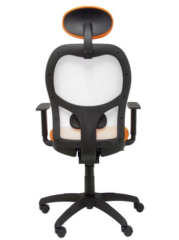 Chaise Jorquera résille blanche siège orange bali avec tête de lit fixe 7