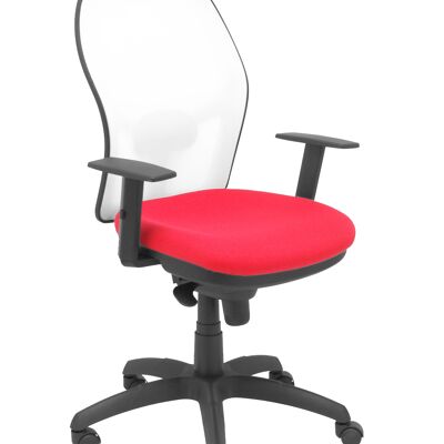 Jorquera white mesh chair red bali seat