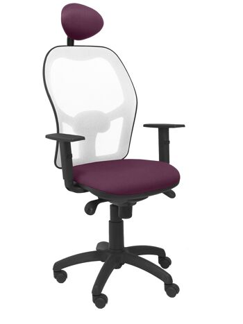 Chaise Jorquera résille blanche siège bali violet avec tête de lit fixe 1