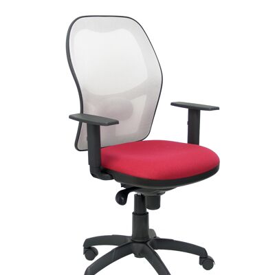 Silla Jorquera malla blanca asiento bali granate