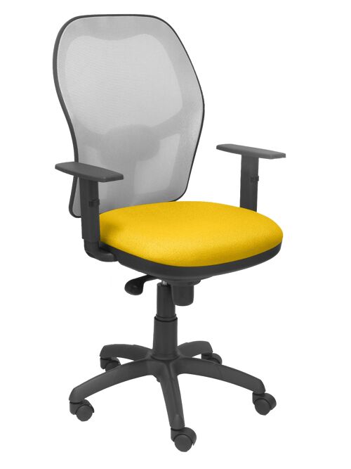 Silla Jorquera malla gris asiento bali amarillo