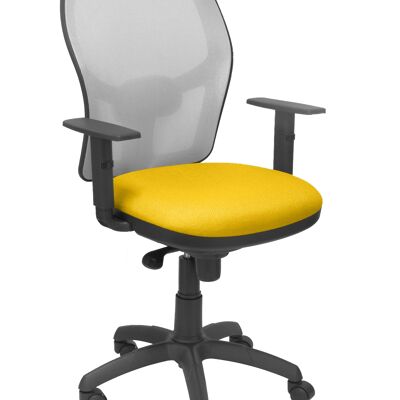 Silla Jorquera malla gris asiento bali amarillo