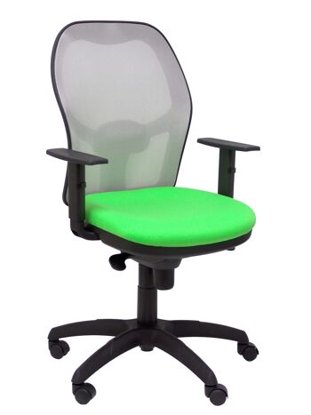 Chaise Jorquera résille grise assise bali vert pistache 1