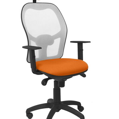 Chaise Jorquera résille grise assise bali orange avec tête de lit fixe