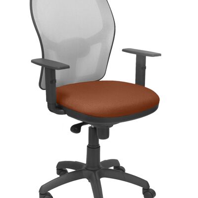 Silla Jorquera malla gris asiento bali marrón