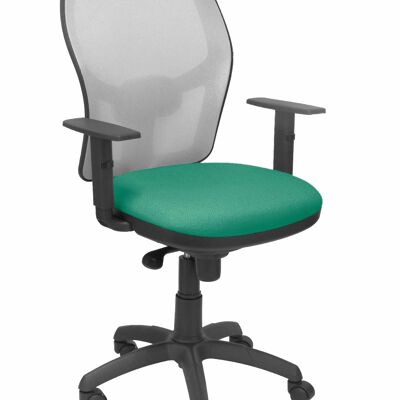 Silla Jorquera malla gris asiento bali verde