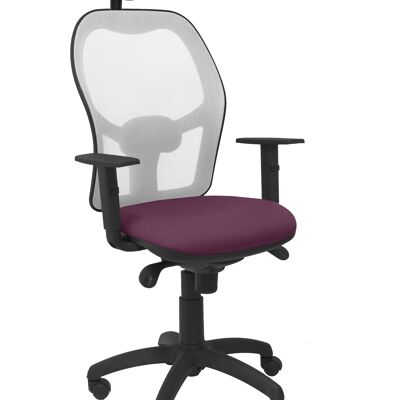 Chaise Jorquera résille grise siège bali violet avec tête de lit fixe