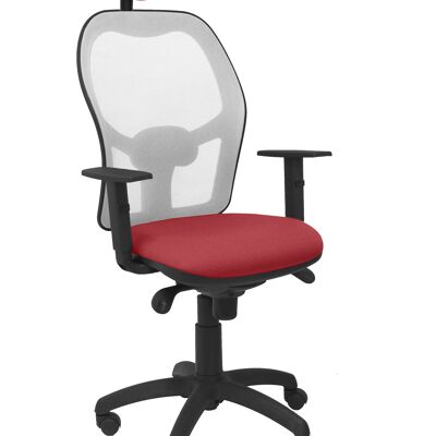 Gray mesh Jorquera chair maroon bali seat with fixed headboard