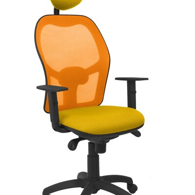 Chaise Jorquera résille orange bali assise jaune avec tête de lit fixe