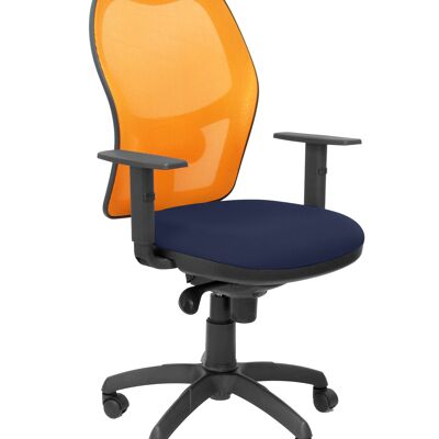 Jorquera orange mesh chair bali navy blue seat