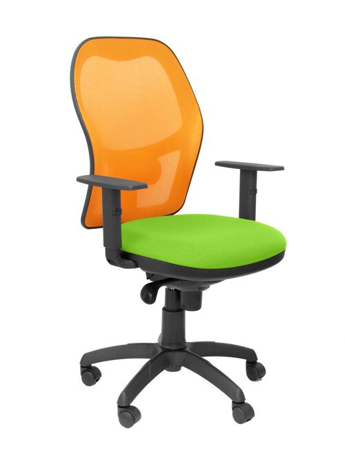 Silla Jorquera malla naranja asiento bali verde pistacho