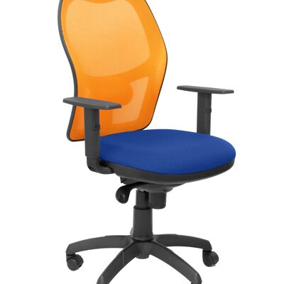 Sedia Jorquera in rete arancione con sedile blu bali