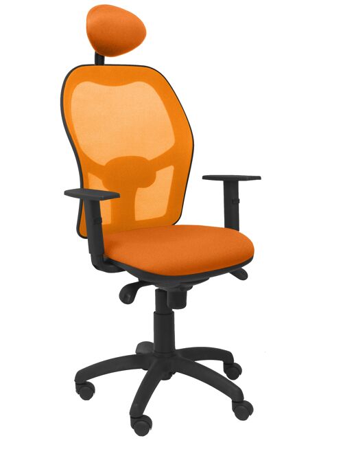 Silla Jorquera malla naranja asiento bali naranja con cabecero fijo