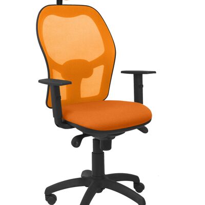 Jorquera-Stuhl aus orangefarbenem Mesh, orangefarbener Bali-Sitz mit festem Kopfteil