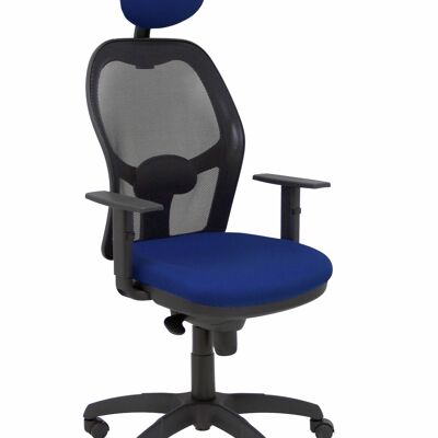 Chaise Jorquera résille noire bali assise bleu marine avec tête de lit fixe