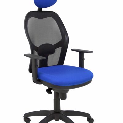 Jorquera black mesh chair bali blue seat with fixed headboard