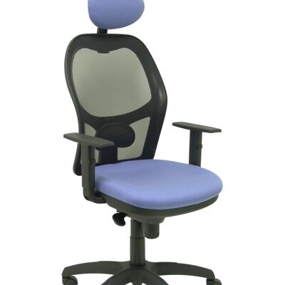 Jorquera black mesh chair light blue bali seat with fixed headboard