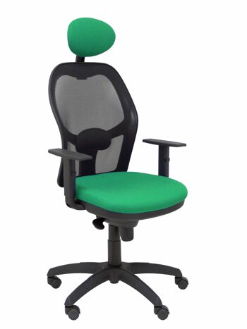 Chaise Jorquera résille noire siège bali vert avec tête de lit fixe 1
