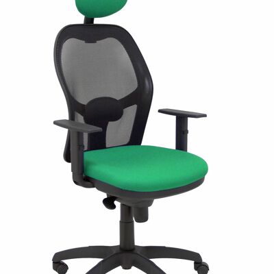Chaise Jorquera résille noire siège bali vert avec tête de lit fixe