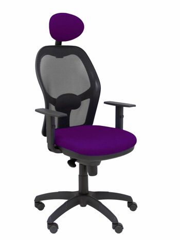 Chaise Jorquera résille noire bali siège violet avec tête de lit fixe 1
