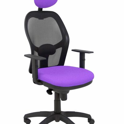 Jorquera black mesh chair bali lilac seat with fixed headboard