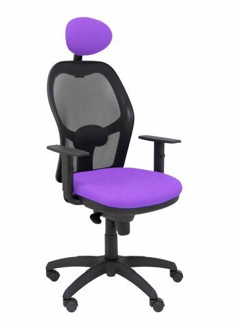 Chaise Jorquera résille noire assise lilas bali avec tête de lit fixe 1