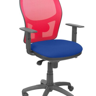Sedia Jorquera in rete rossa con sedile blu bali