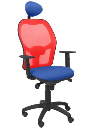 Chaise Jorquera résille rouge assise bleu bali avec tête de lit fixe 1