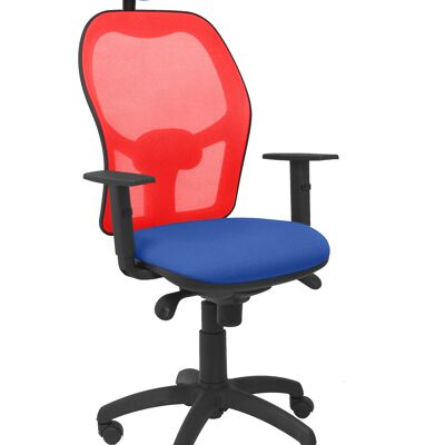 Chaise Jorquera résille rouge assise bleu bali avec tête de lit fixe