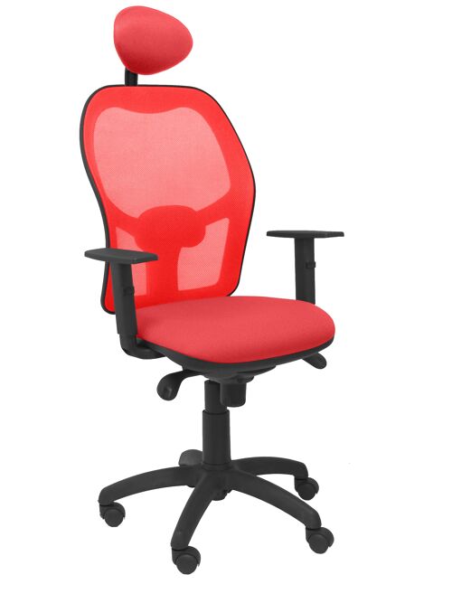 Silla Jorquera malla roja asiento bali rojo con cabecero fijo