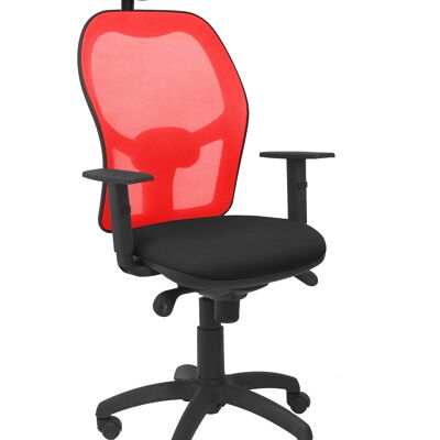 Chaise Jorquera résille rouge bali assise noire avec tête de lit fixe