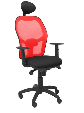 Chaise Jorquera résille rouge bali assise noire avec tête de lit fixe 2