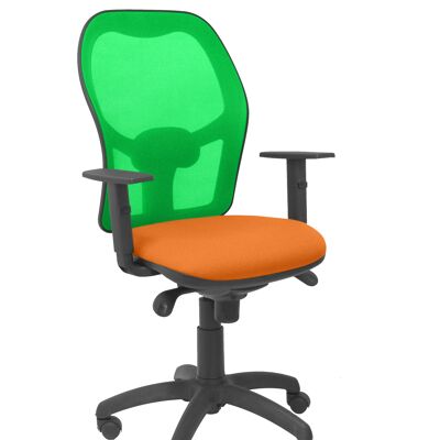 Jorquera chair green mesh orange bali seat
