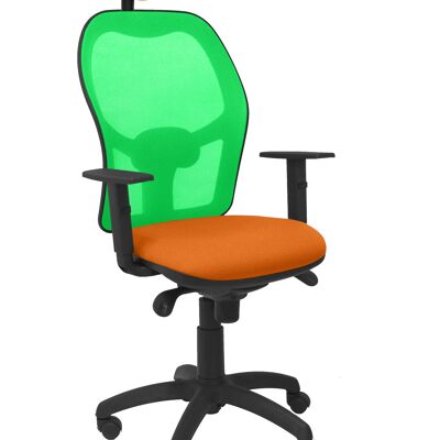 Jorquera grüner Netzstuhl bali orangefarbener Sitz mit festem Kopfteil